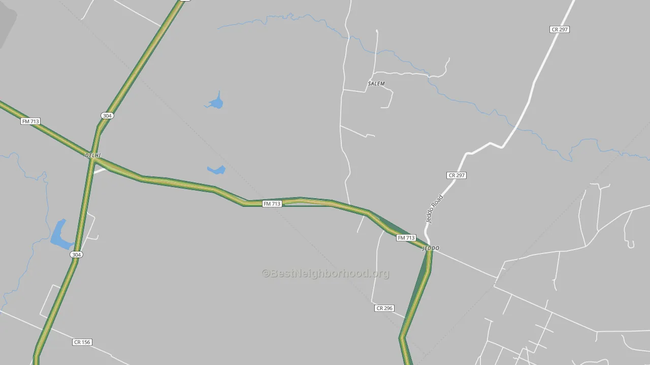 Jeddo, TX Map of Noise Levels in Jeddo