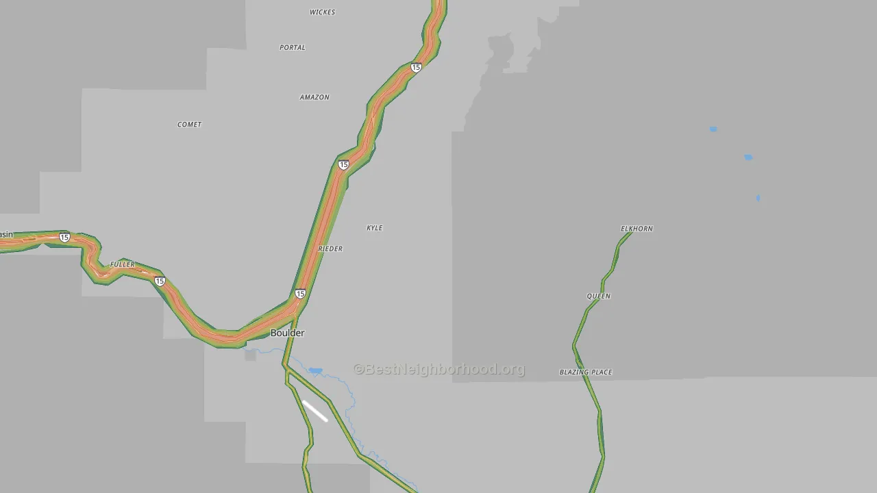 Jefferson County, MT Map of Noise Levels in Jefferson County