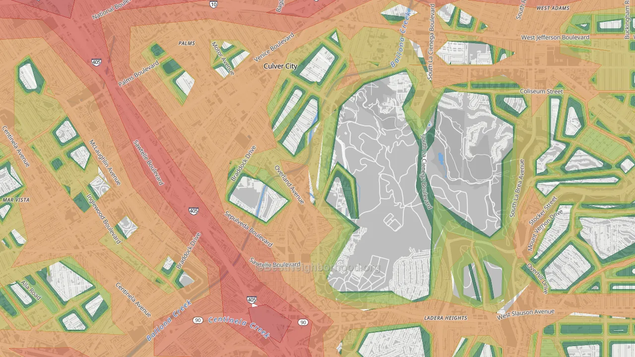 Jefferson, Culver City, CA Map of Noise Levels in Jefferson