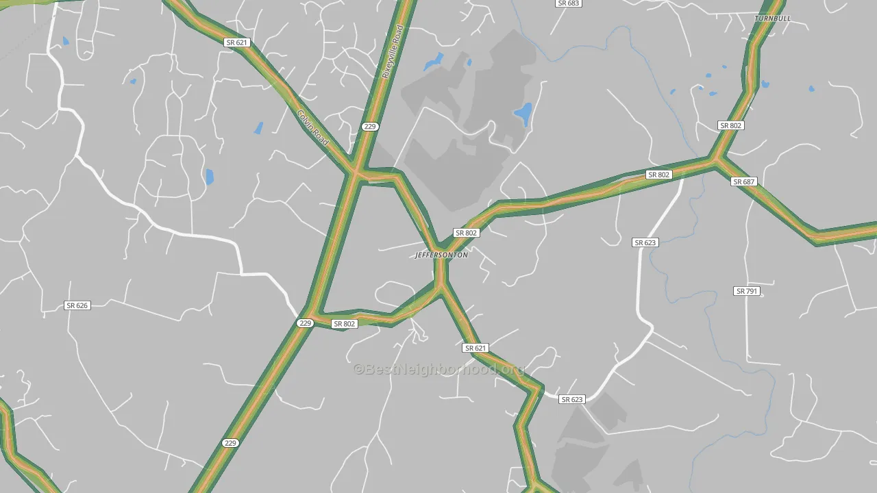 Jeffersonton, VA Map of Noise Levels in Jeffersonton