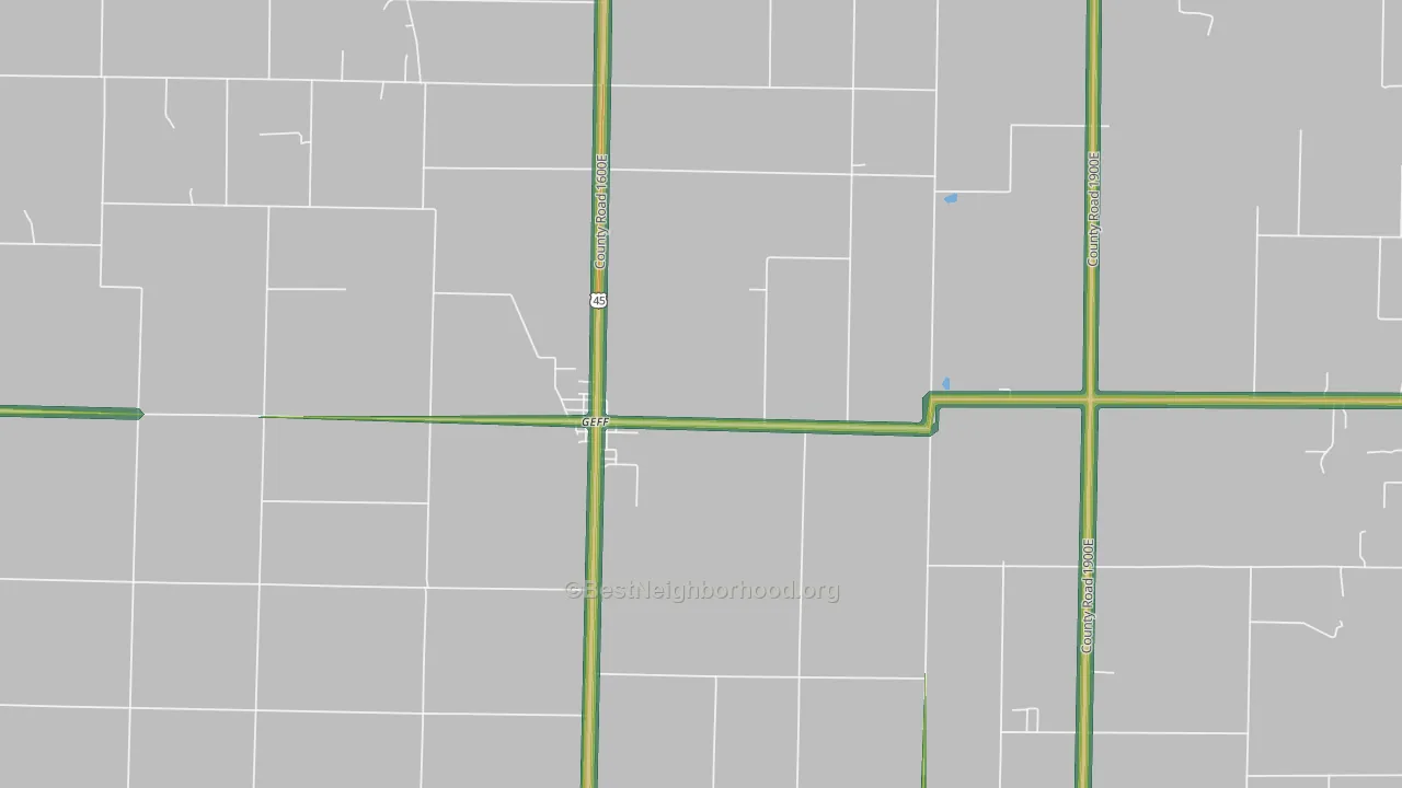 Jeffersonville, IL Map of Noise Levels in Jeffersonville
