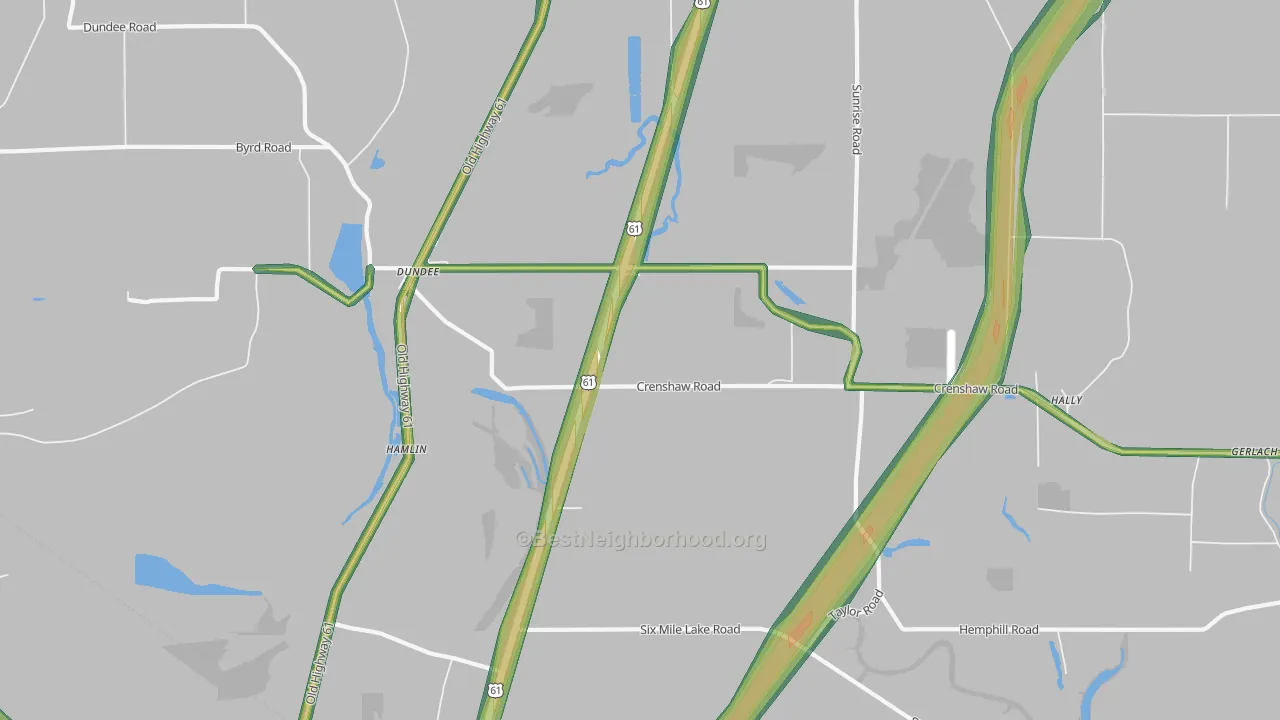 Jeffries, MS Map of Noise Levels in Jeffries