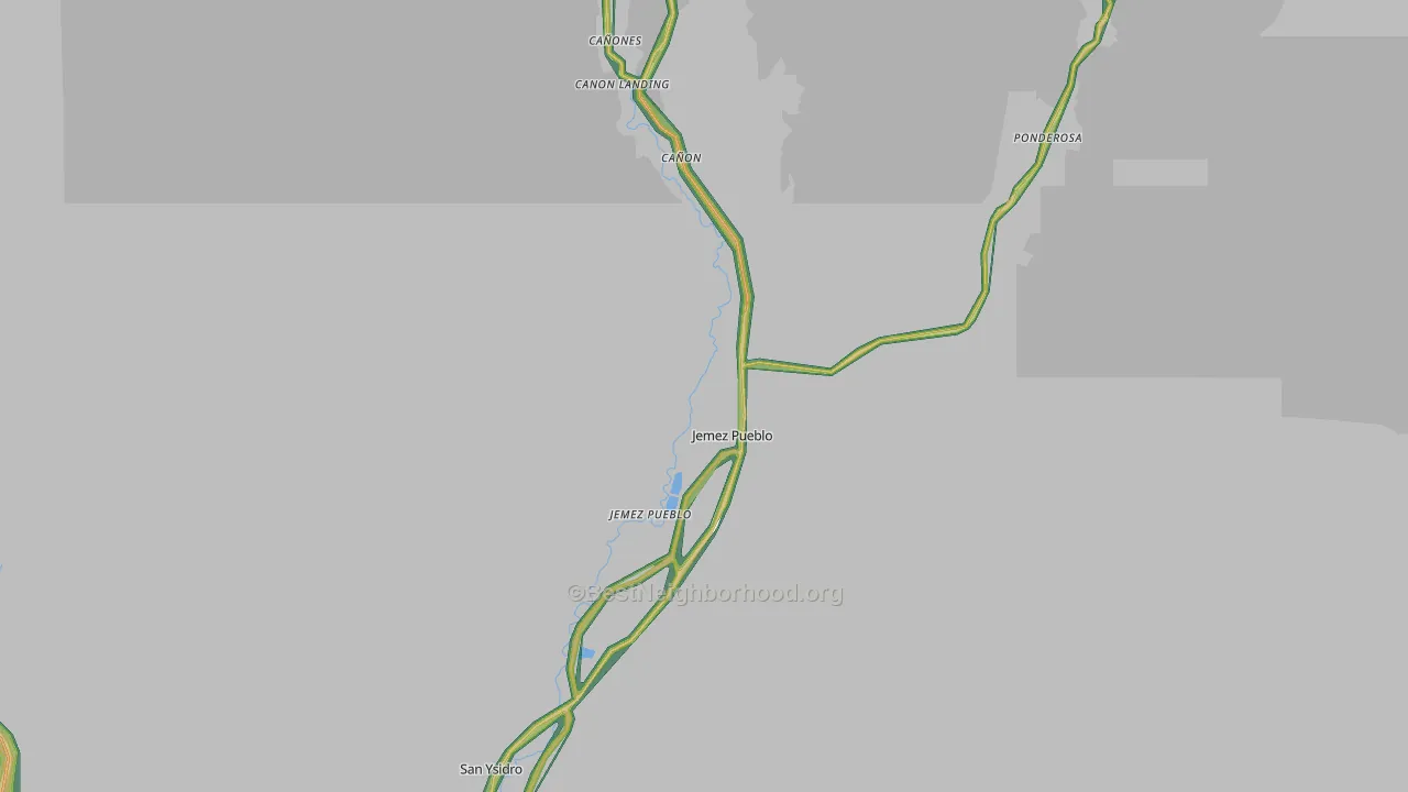 Jemez Pueblo, NM Map of Noise Levels in Jemez Pueblo