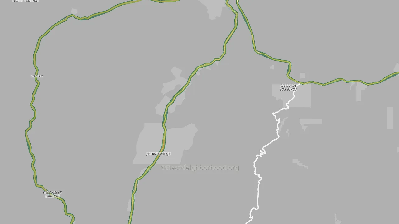 Jemez Springs, NM Map of Noise Levels in Jemez Springs