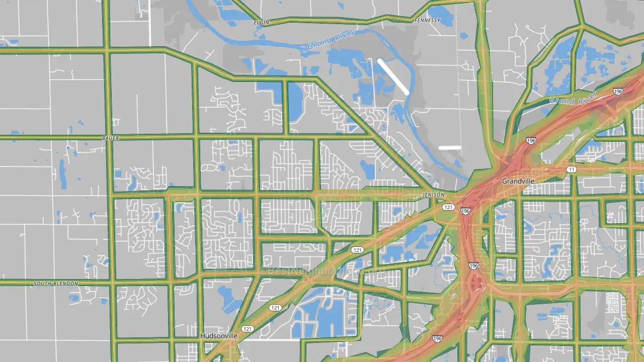 Jenison, MI Map of Noise Levels in Jenison