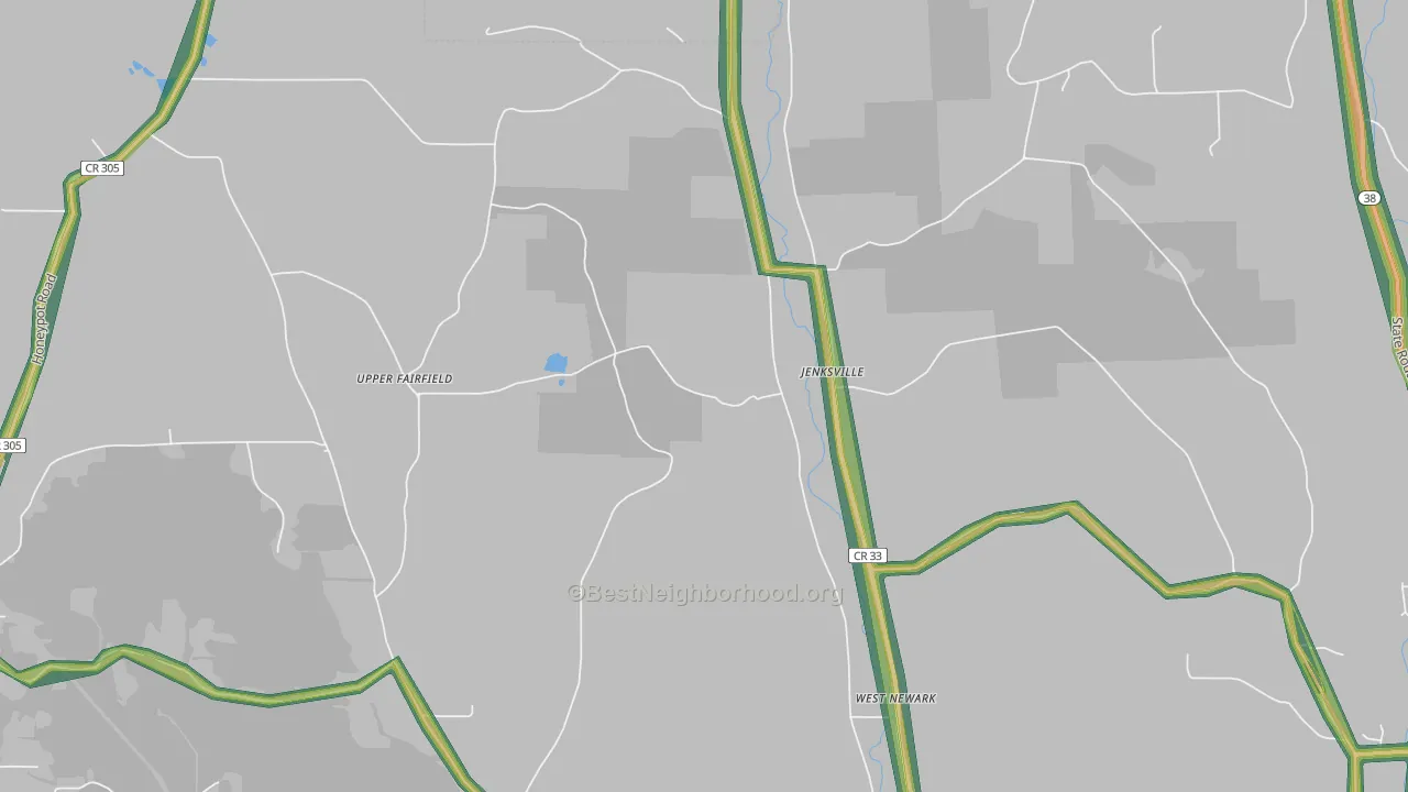 Jenksville, NY Map of Noise Levels in Jenksville
