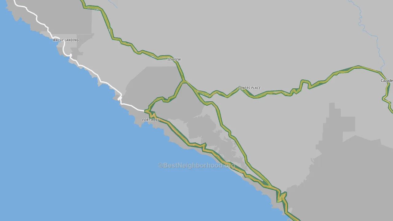 Jenner, CA Map of Noise Levels in Jenner