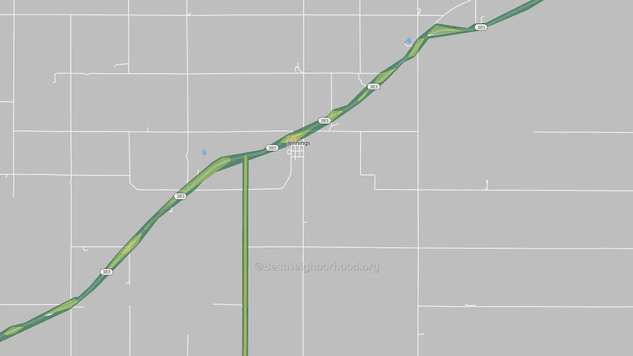 Jennings, KS Map of Noise Levels in Jennings
