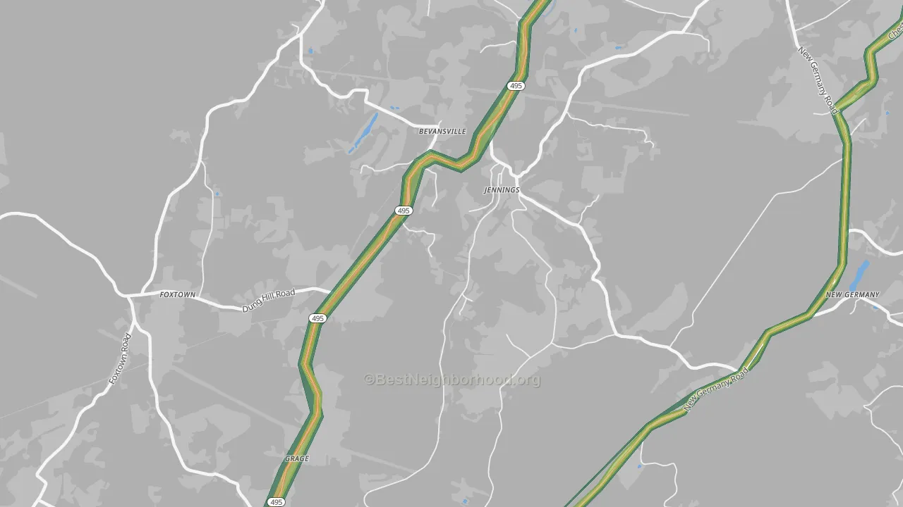 Jennings, MD Map of Noise Levels in Jennings