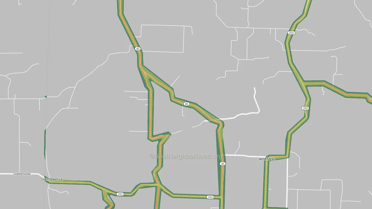 Jenson, AR Map of Noise Levels in Jenson