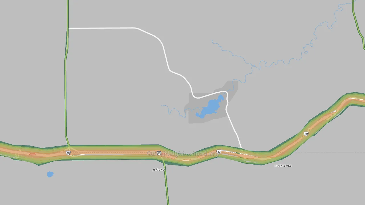 Jericho, TX Map of Noise Levels in Jericho