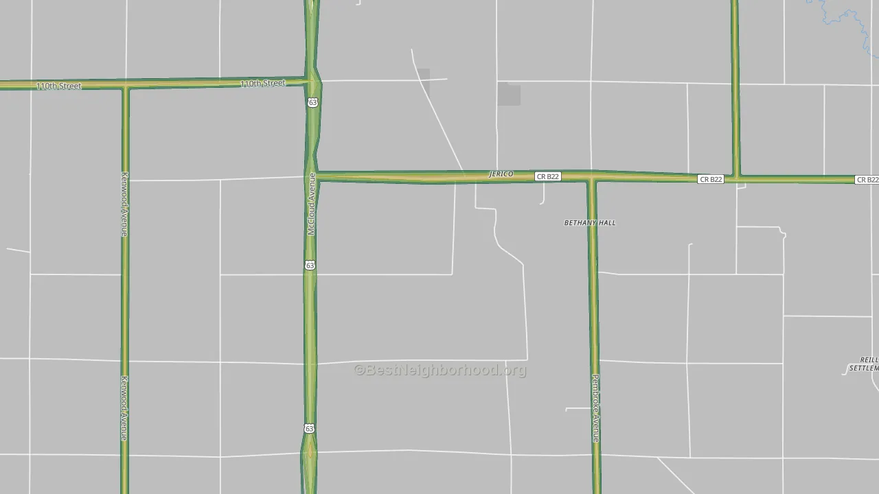 Jerico, IA Map of Noise Levels in Jerico