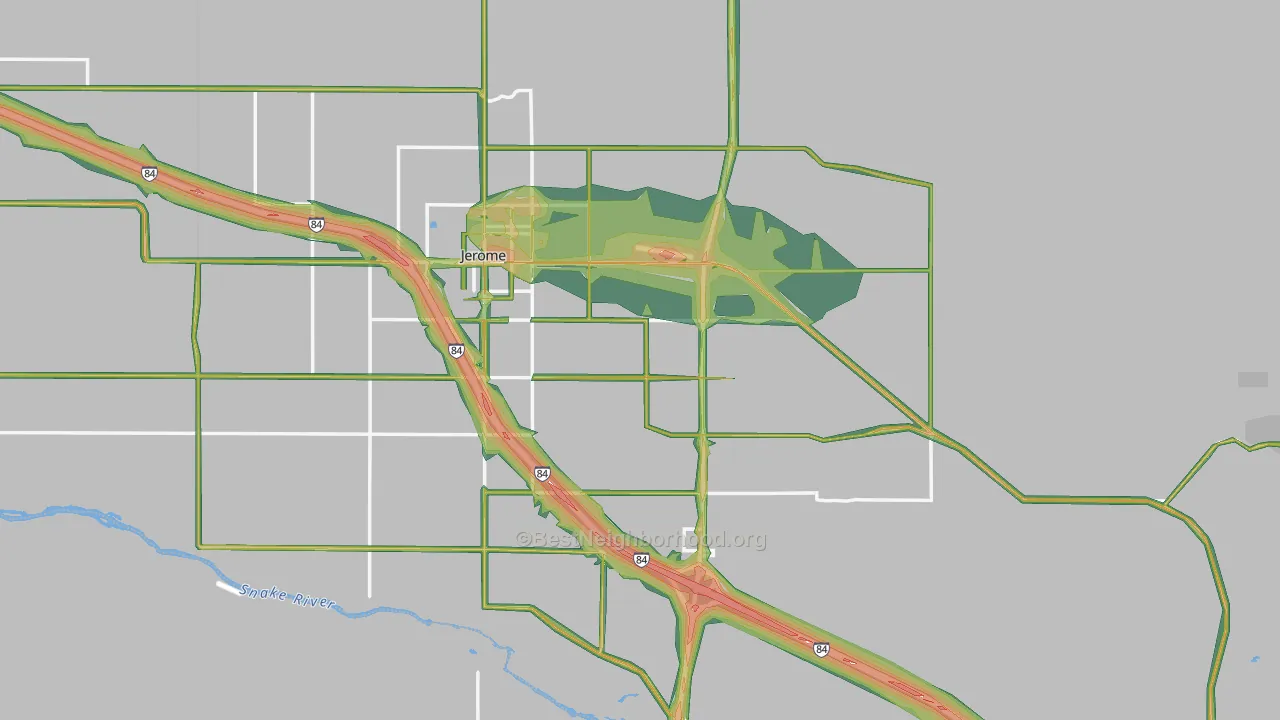 Jerome County, ID Map of Noise Levels in Jerome County