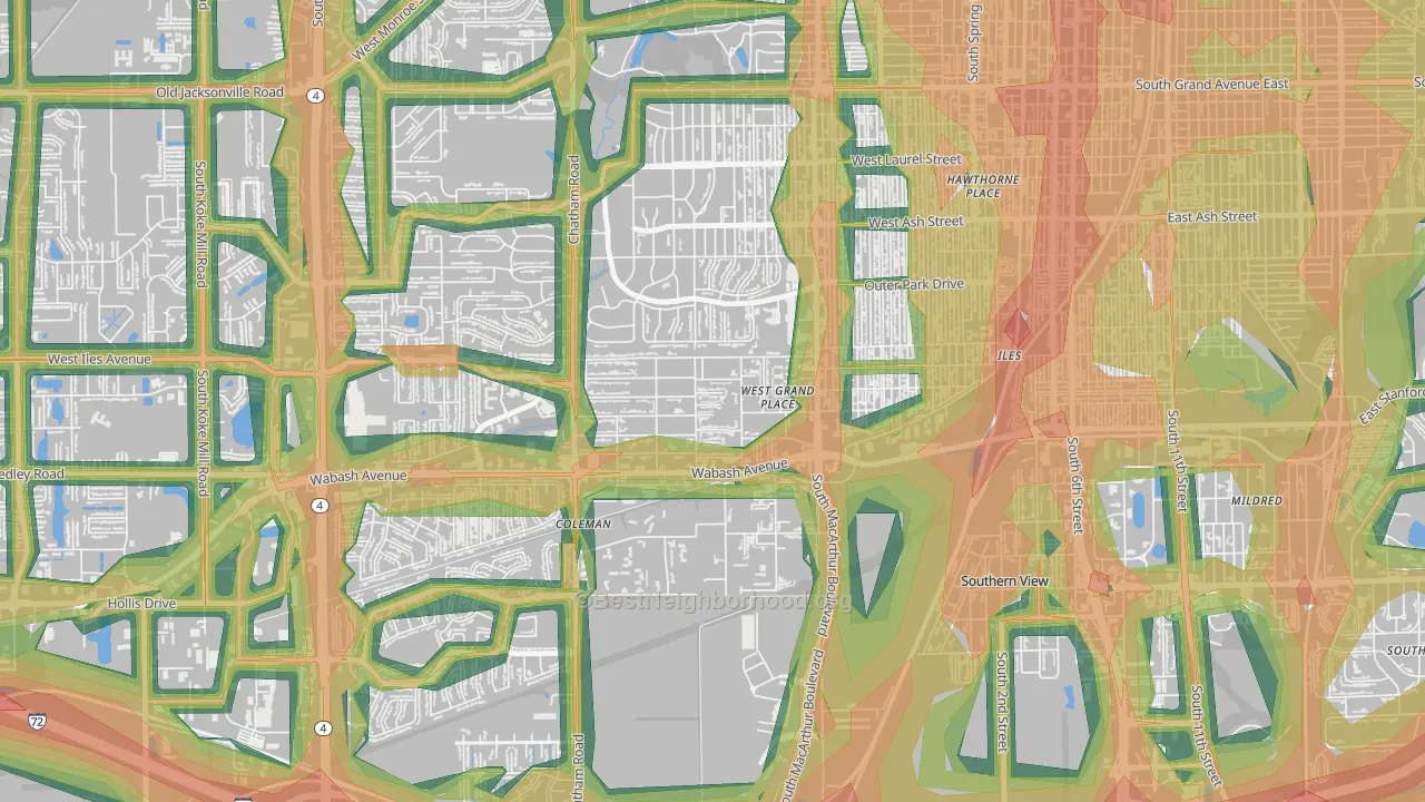 Jerome, IL Map of Noise Levels in Jerome