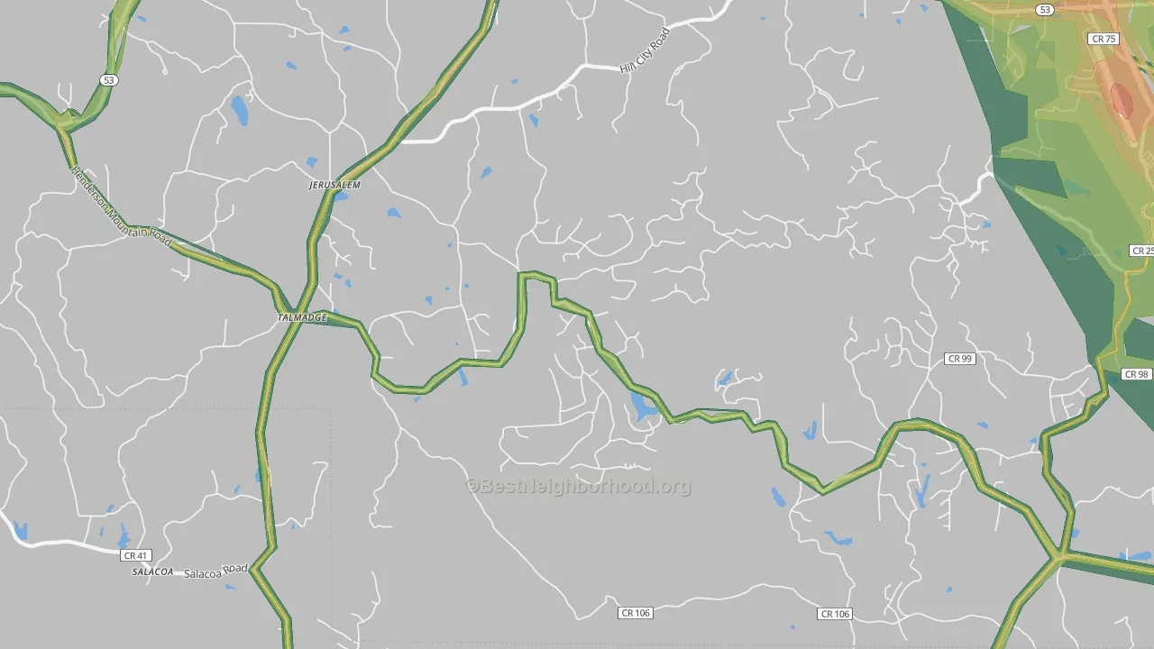 Jerusalem, GA Map of Noise Levels in Jerusalem