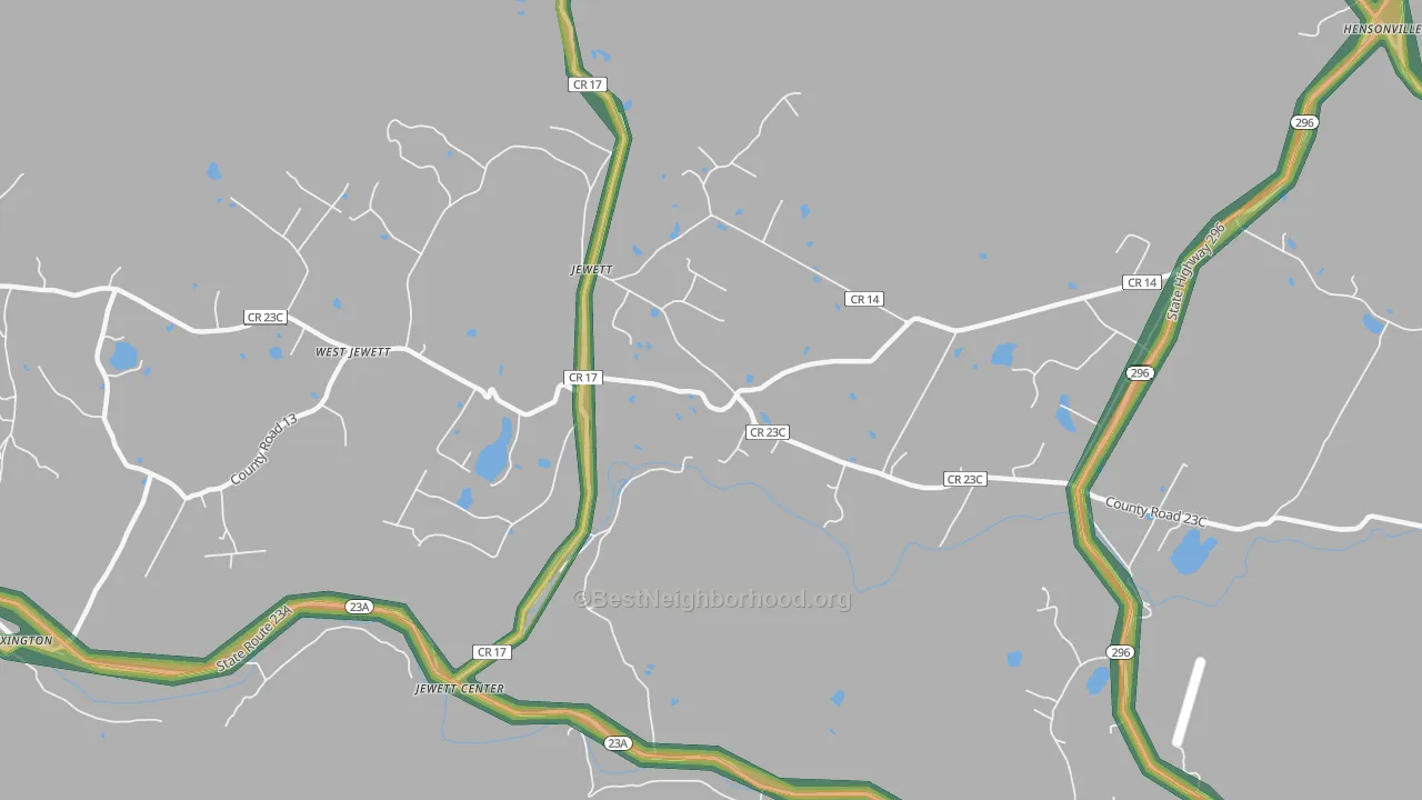 Jewett, NY Map of Noise Levels in Jewett