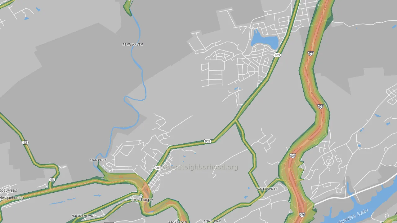 Jim Thorpe, PA Map of Noise Levels in Jim Thorpe