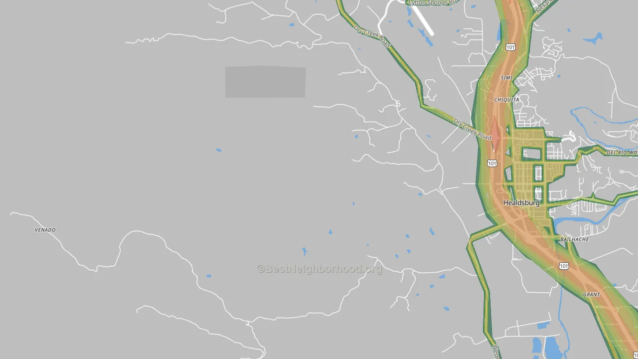 Jimtown, CA Map of Noise Levels in Jimtown