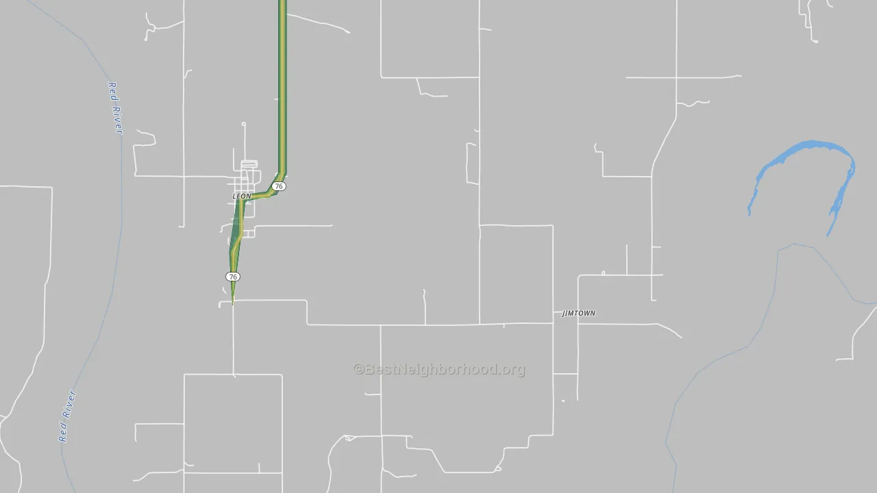 Jimtown, OK Map of Noise Levels in Jimtown
