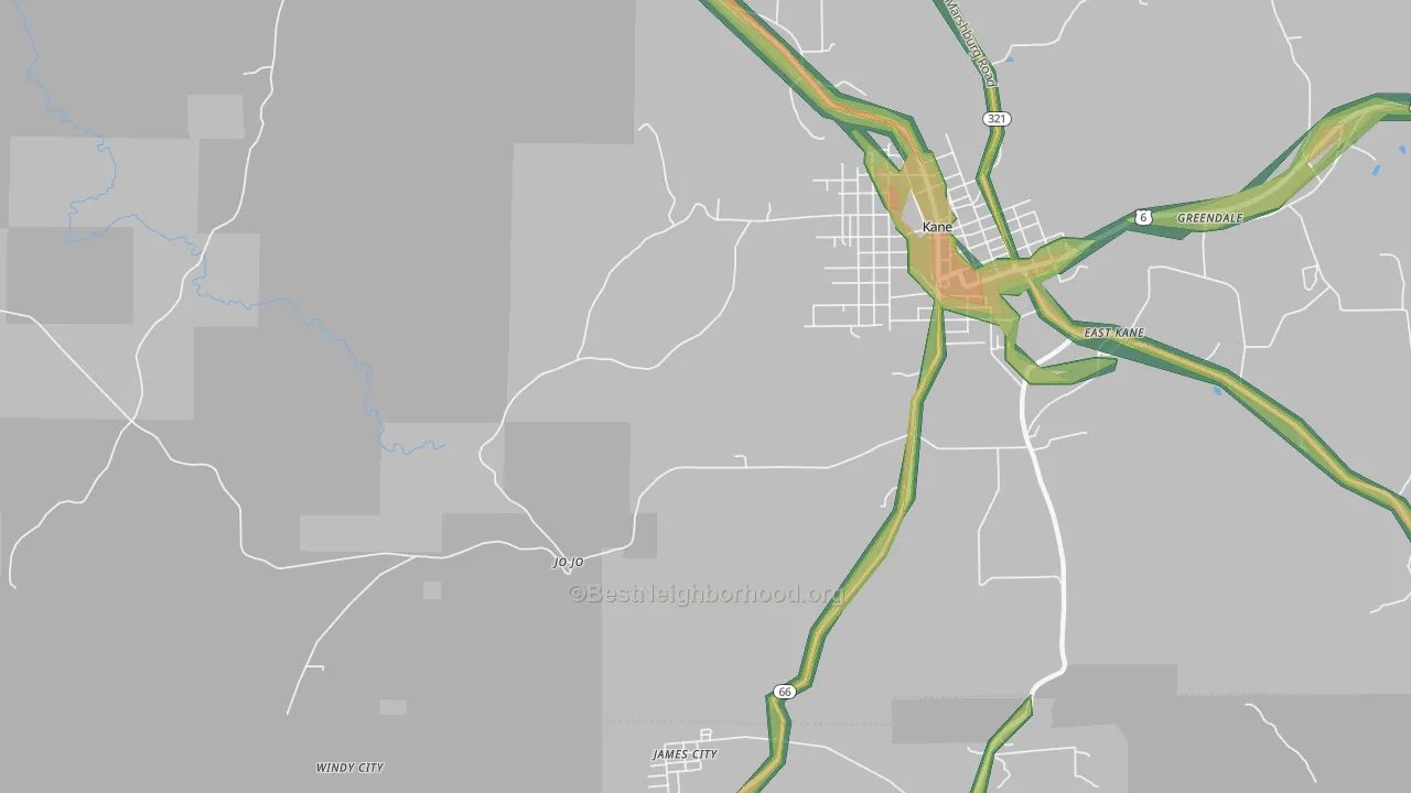 Jo Jo, PA Map of Noise Levels in Jo Jo
