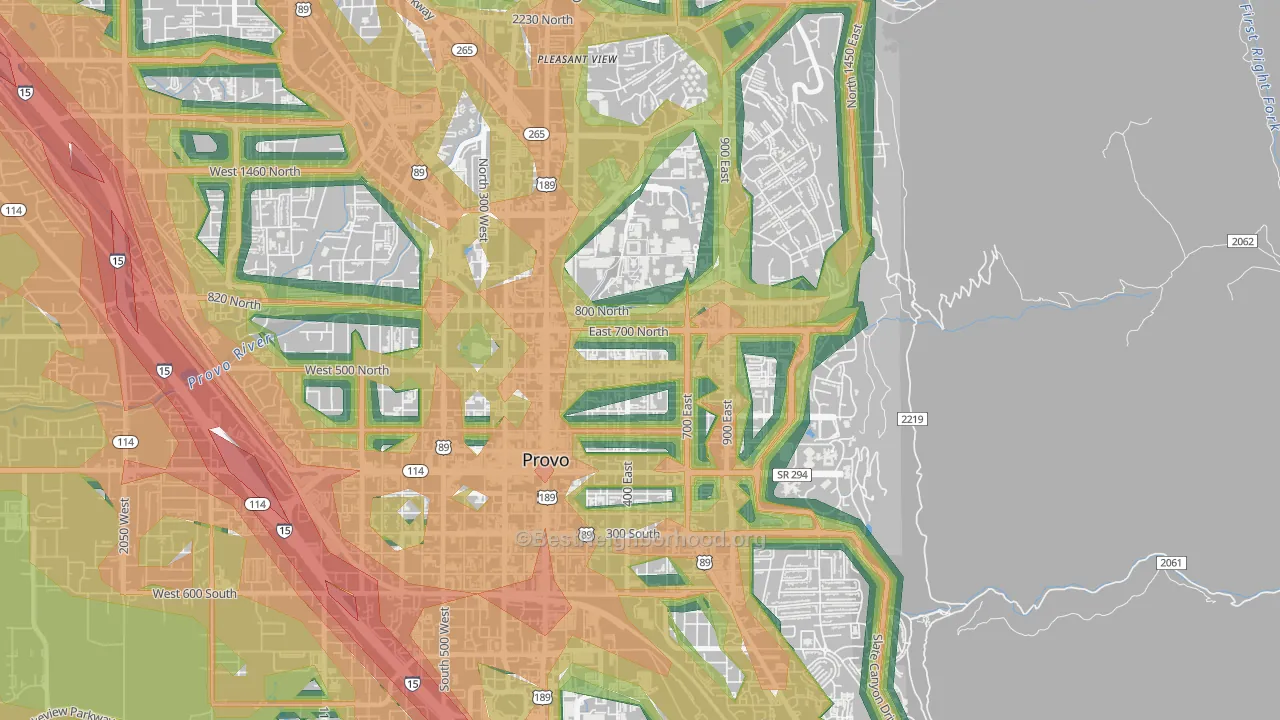 Joaquin, Provo, UT Map of Noise Levels in Joaquin