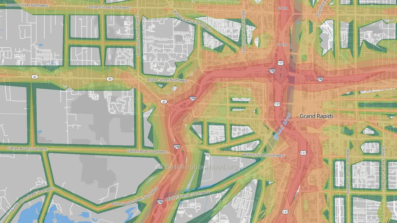 John Ball Park, Grand Rapids, MI Map of Noise Levels in John Ball Park