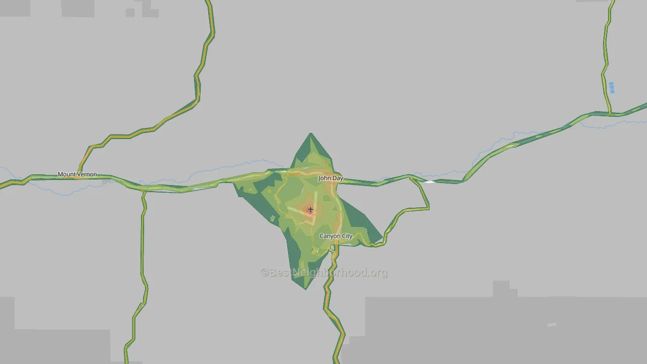John Day, OR Map of Noise Levels in John Day