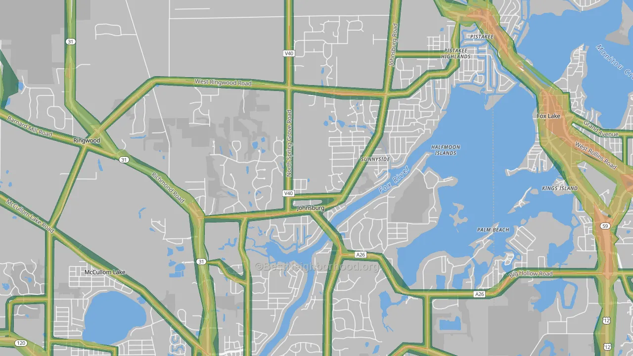 Johnsburg, IL Map of Noise Levels in Johnsburg