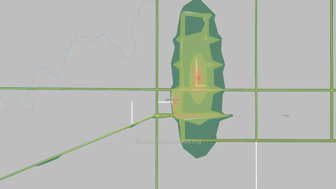 Johnson City, KS Map of Noise Levels in Johnson City