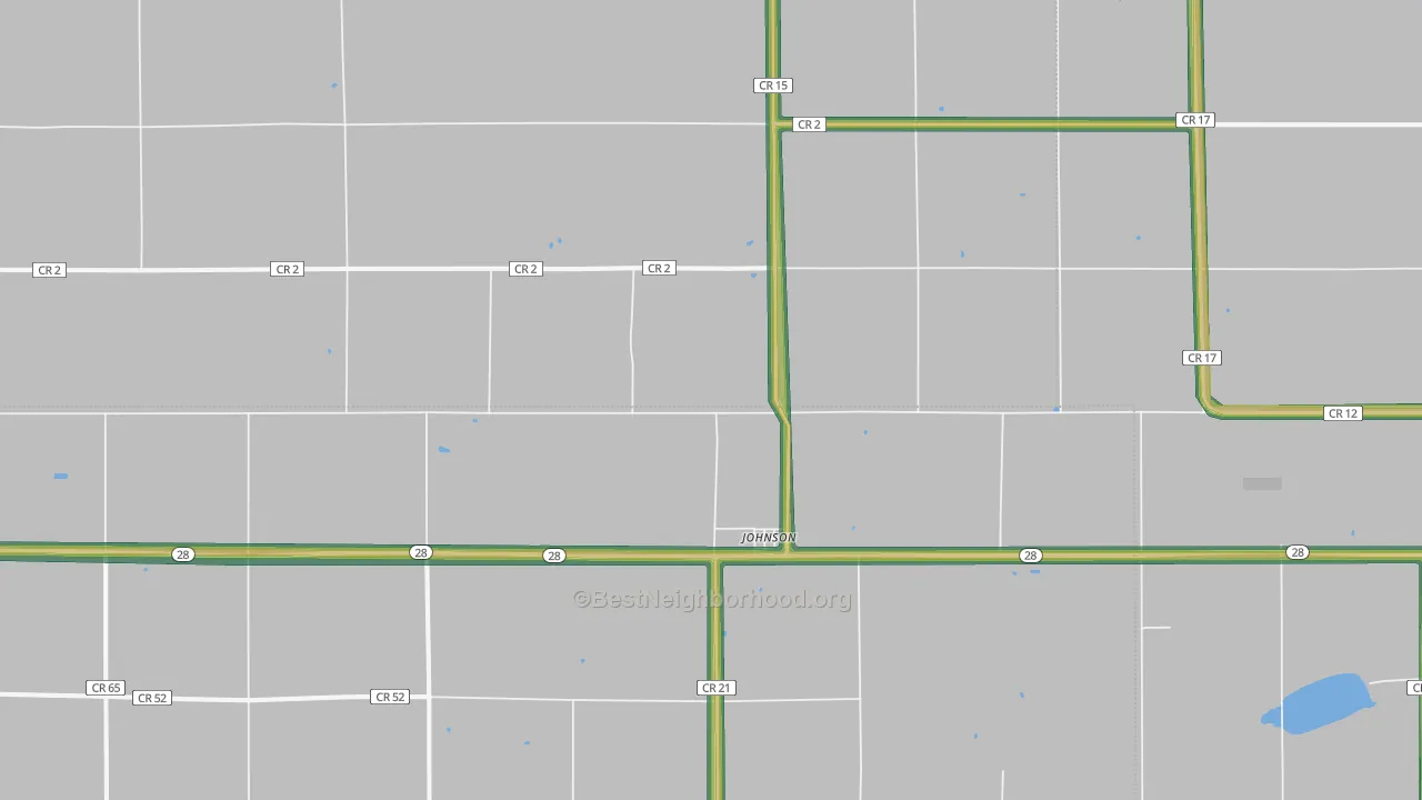Johnson, MN Map of Noise Levels in Johnson