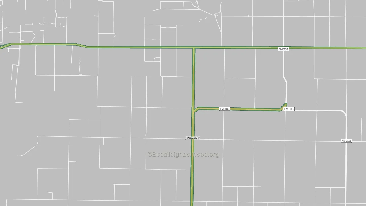 Johnson, TX Map of Noise Levels in Johnson