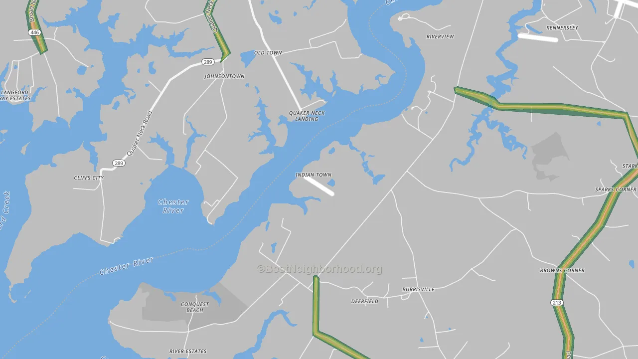 Johnsontown, MD Map of Noise Levels in Johnsontown