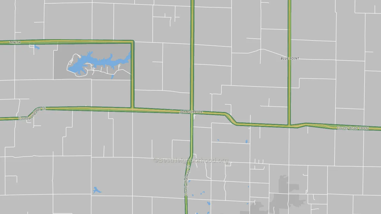 Johnsonville, IL Map of Noise Levels in Johnsonville