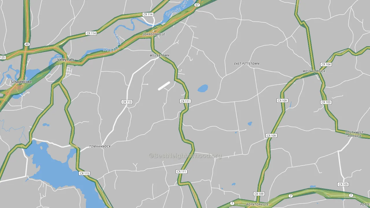 Johnsonville, NY Map of Noise Levels in Johnsonville