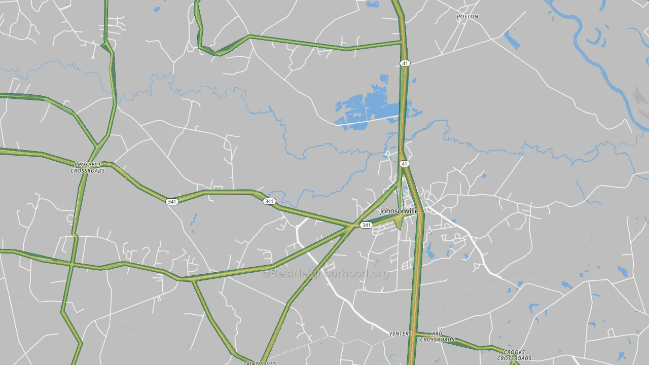 Johnsonville, SC Map of Noise Levels in Johnsonville