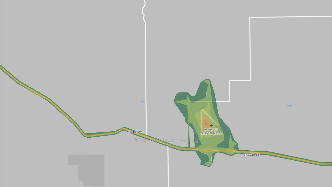 Johnstown, NE Map of Noise Levels in Johnstown