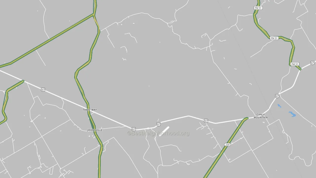 Johnsville, TX Map of Noise Levels in Johnsville