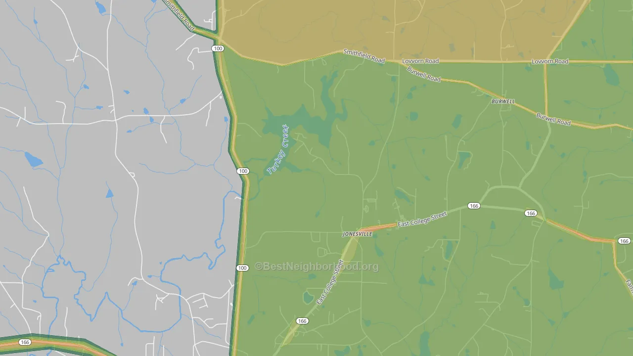 Jonesville, GA Map of Noise Levels in Jonesville