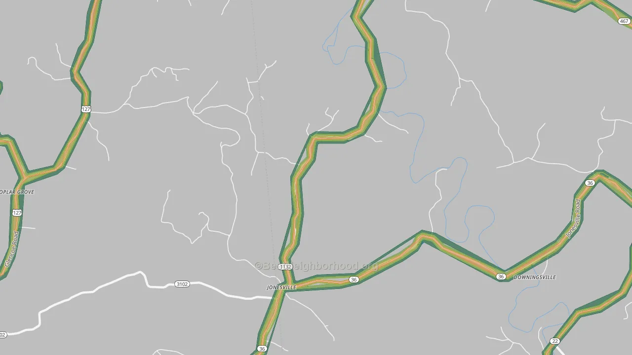 Jonesville, KY Map of Noise Levels in Jonesville