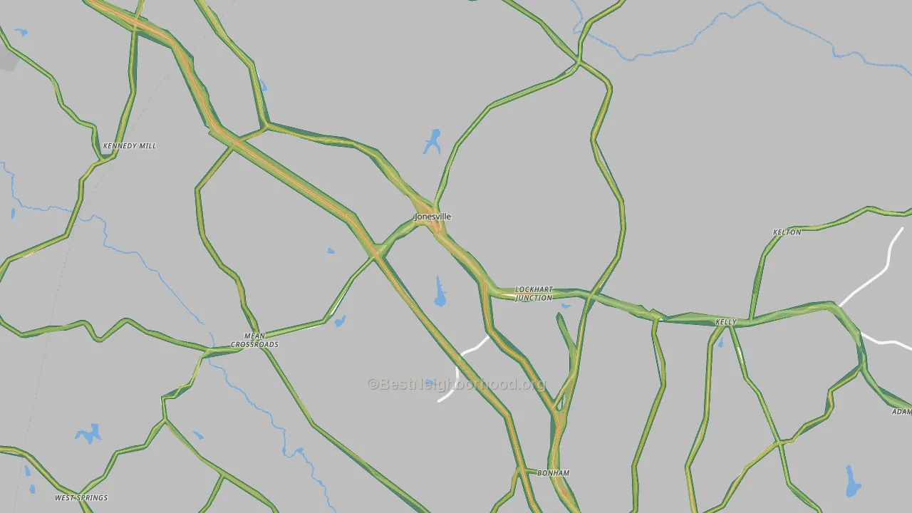 Jonesville, SC Map of Noise Levels in Jonesville