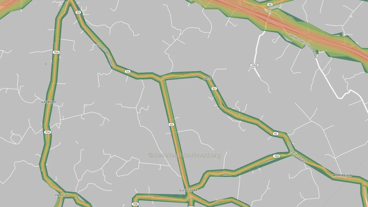 Joppa, KY Map of Noise Levels in Joppa