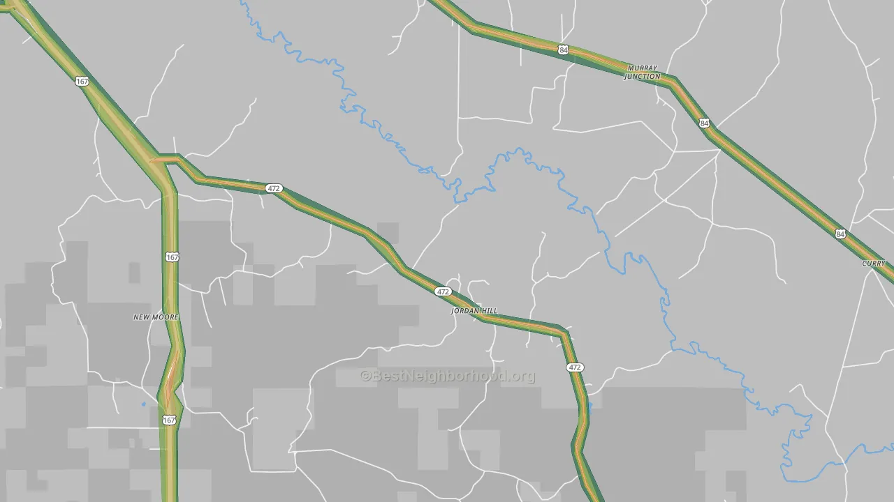 Jordan Hill, LA Map of Noise Levels in Jordan Hill