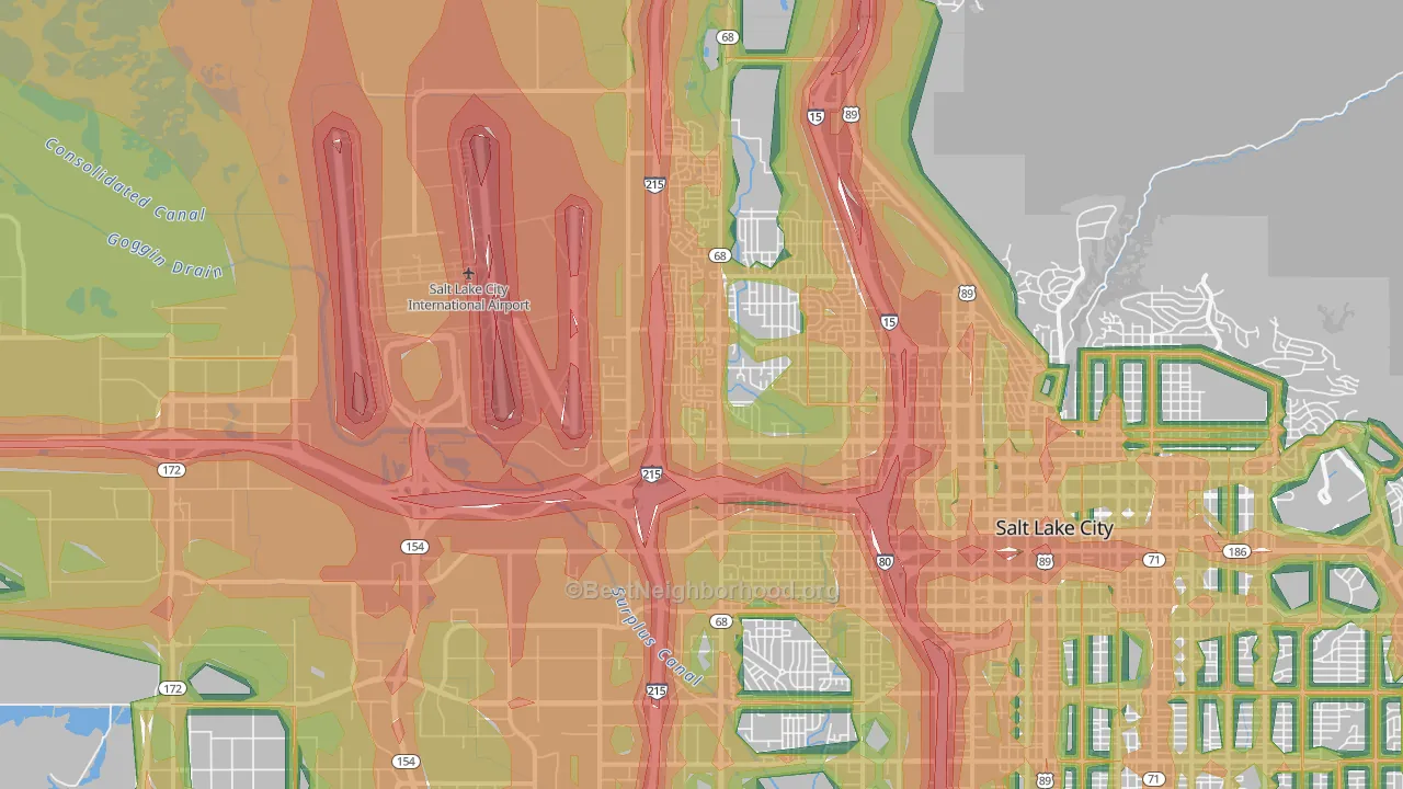 Jordan Meadows, Salt Lake City, UT Map of Noise Levels in Jordan Meadows