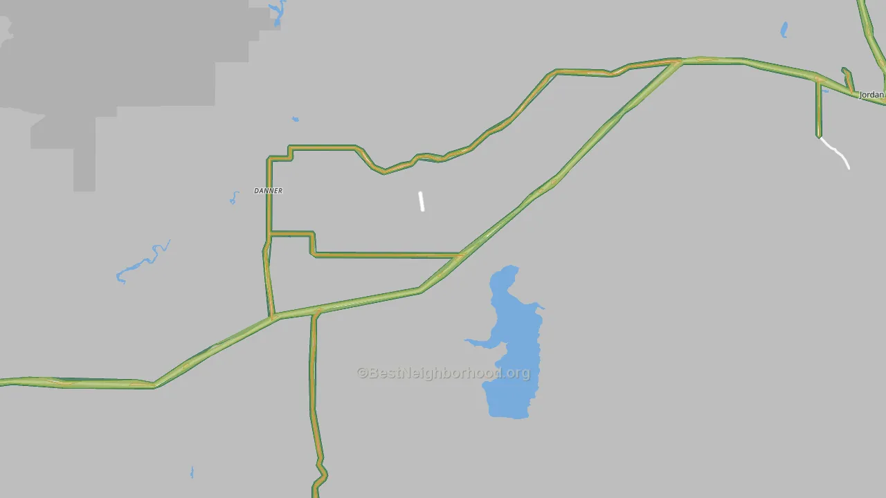 Jordan Valley, OR Map of Noise Levels in Jordan Valley
