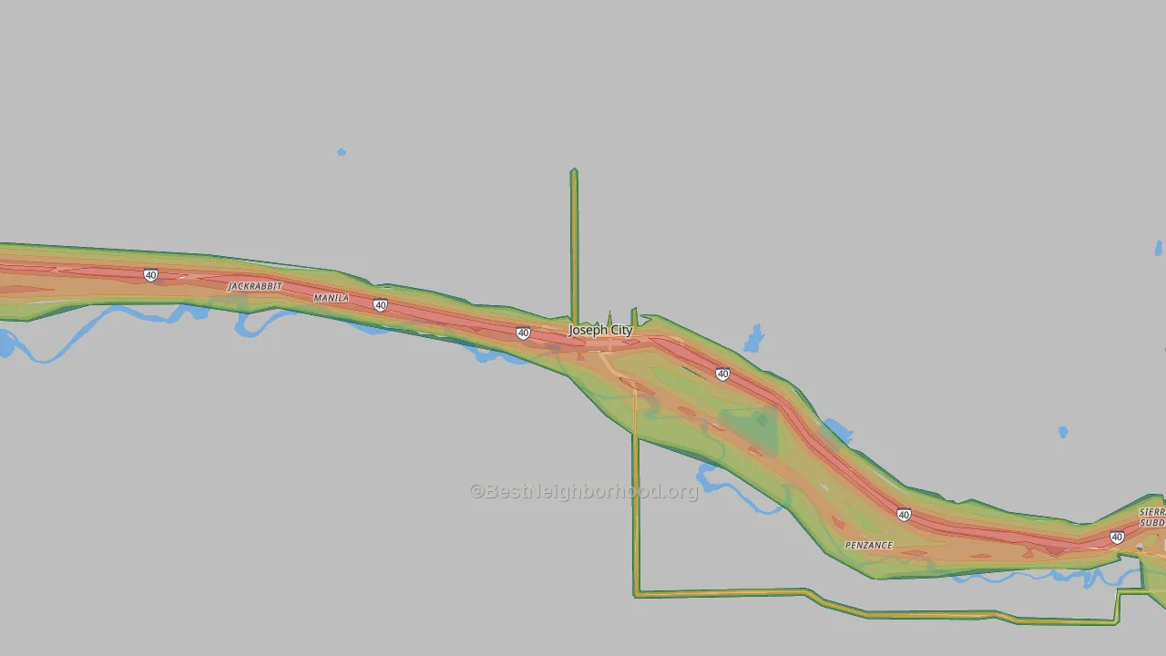 Joseph City, AZ Map of Noise Levels in Joseph City