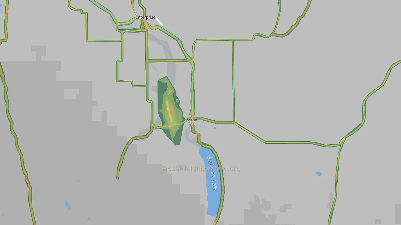 Joseph, OR Map of Noise Levels in Joseph