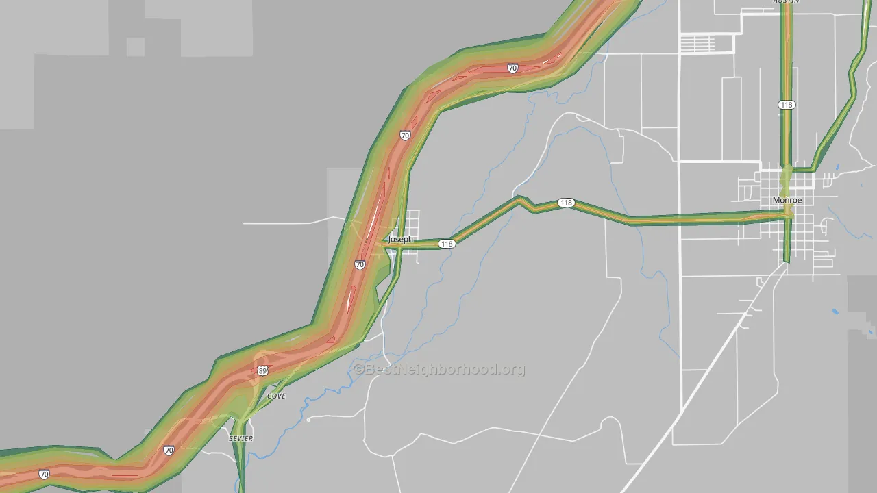 Joseph, UT Map of Noise Levels in Joseph