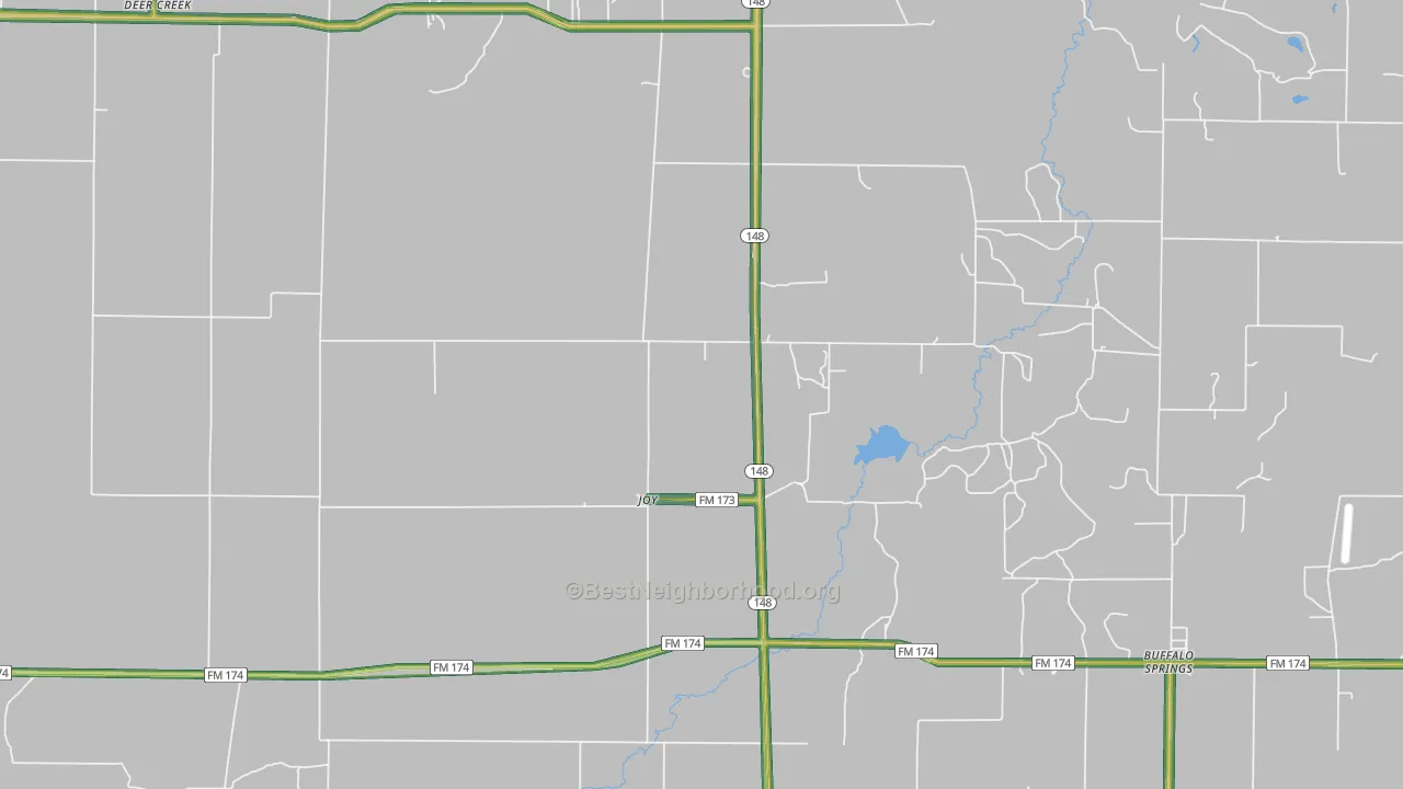 Joy, TX Map of Noise Levels in Joy