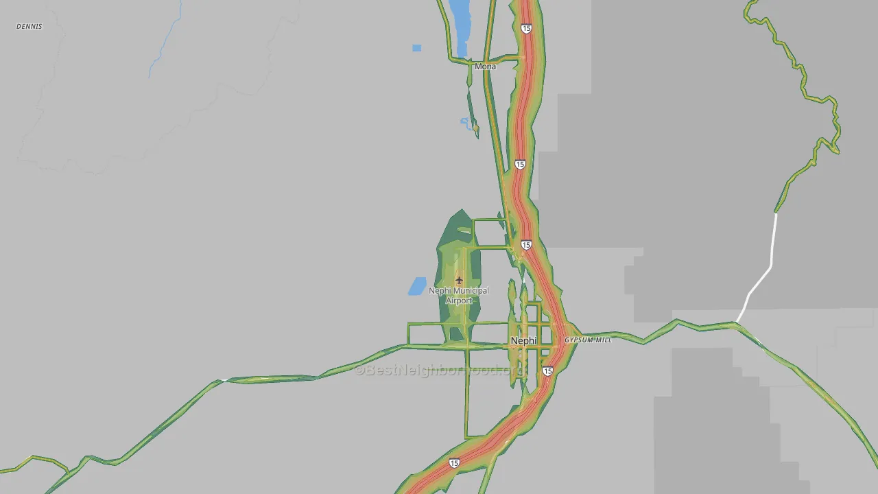 Juab County, UT Map of Noise Levels in Juab County