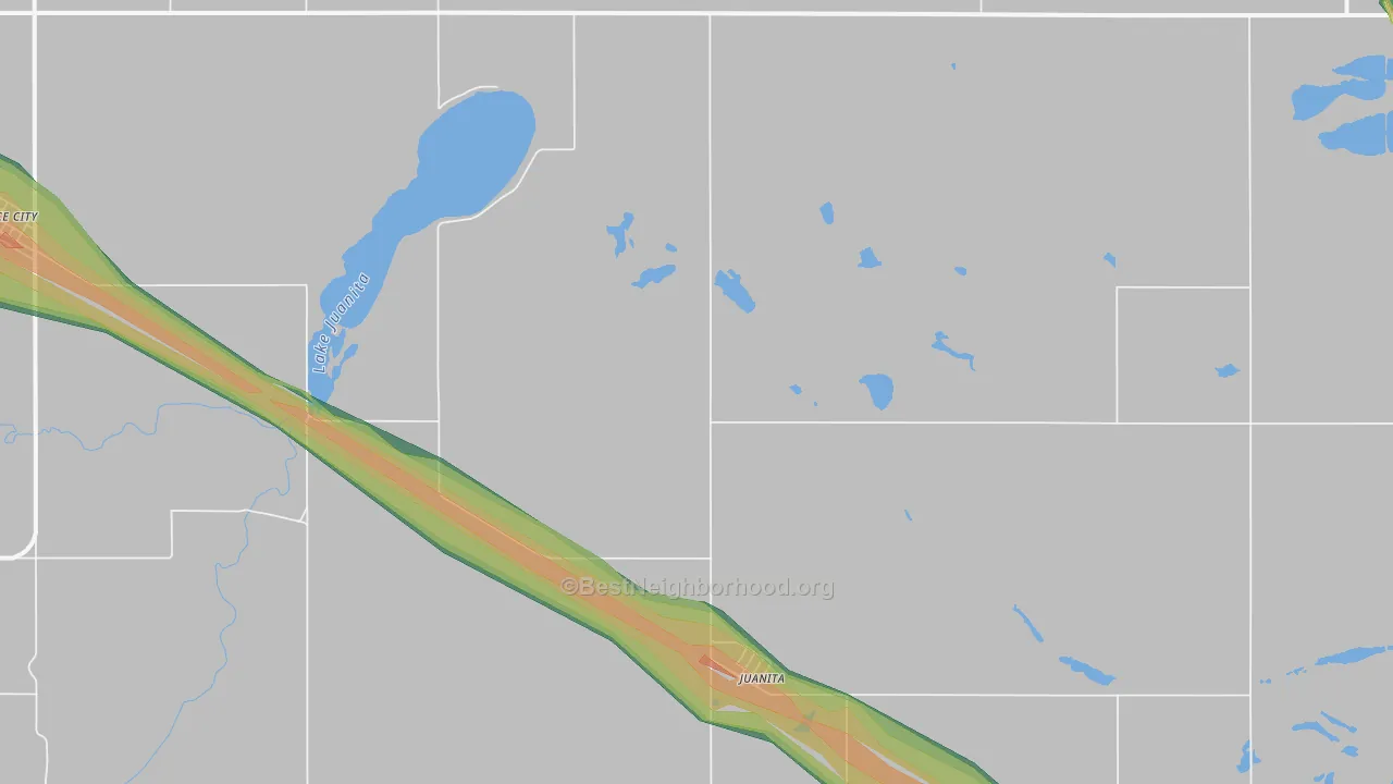 Juanita, ND Map of Noise Levels in Juanita